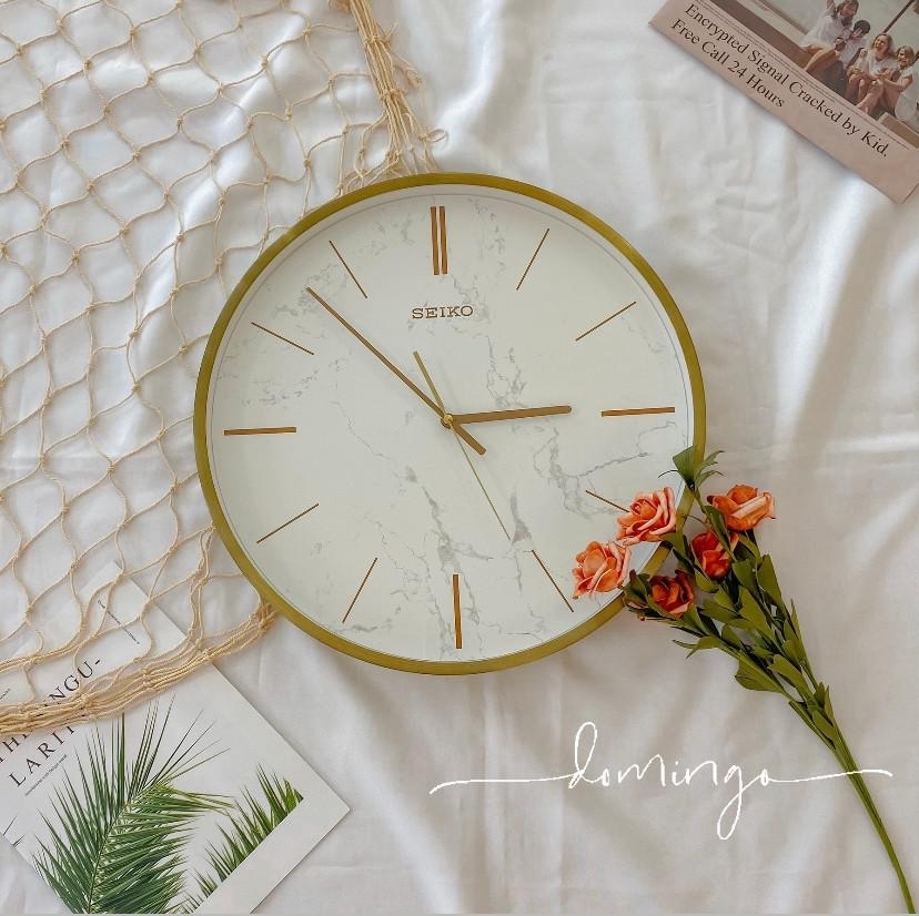 【SEIKO 精工】大理石紋路壁掛鐘  QXA760G  現代鐘錶