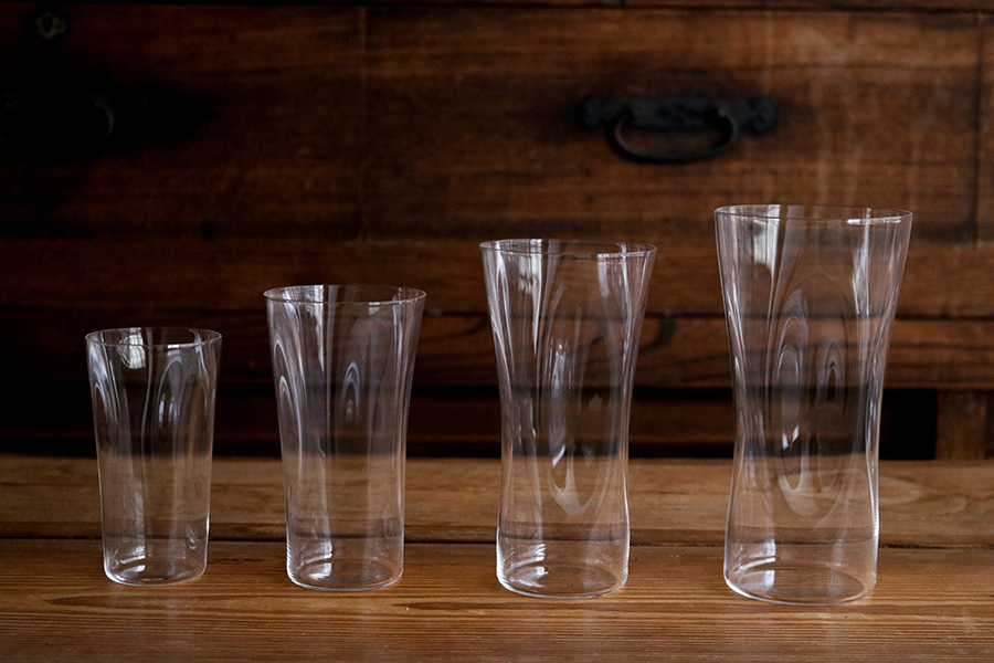 松德-薄張 皺摺 直筒杯/L 松德硝子玻璃杯