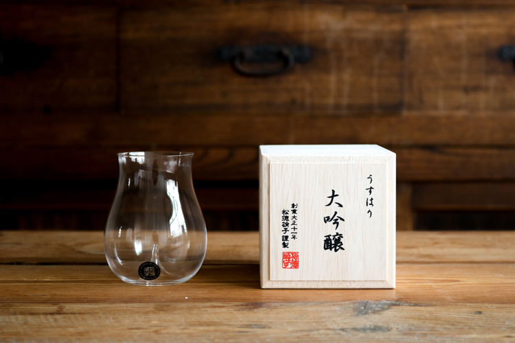 松德-薄張 大吟醸一入(含木盒) 松德硝子玻璃杯