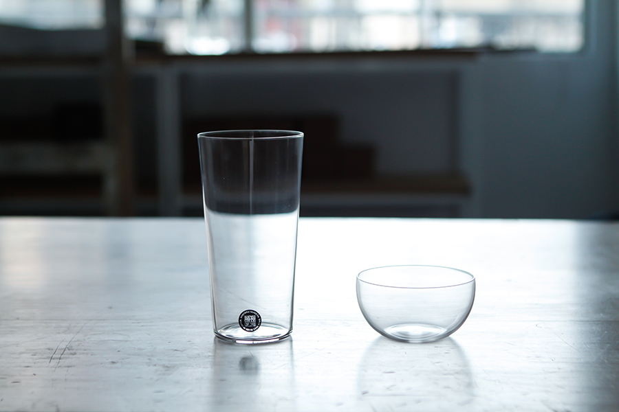 松德-薄張 直筒杯L & 柿種小鉢組(含木盒) 松德硝子玻璃杯