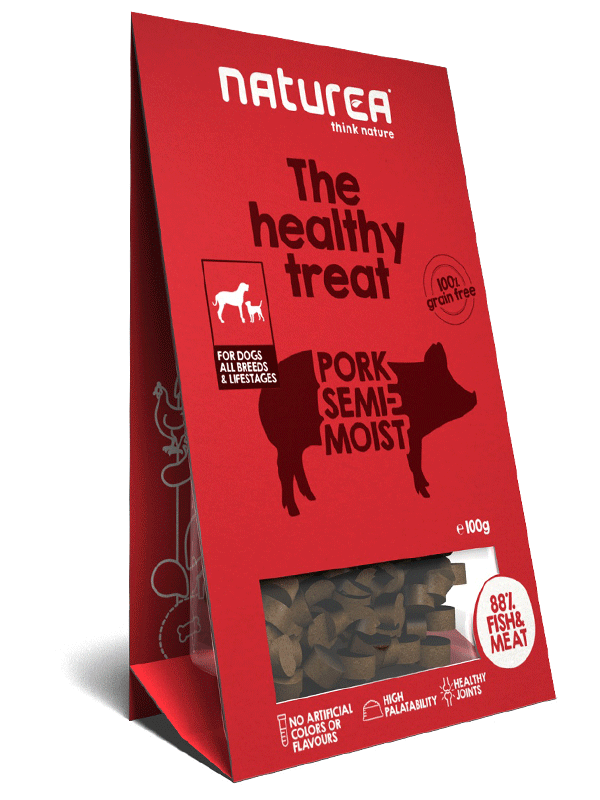 [$105/4]  Naturea 犬用鮮肉半濕小食 - 豬肉100g