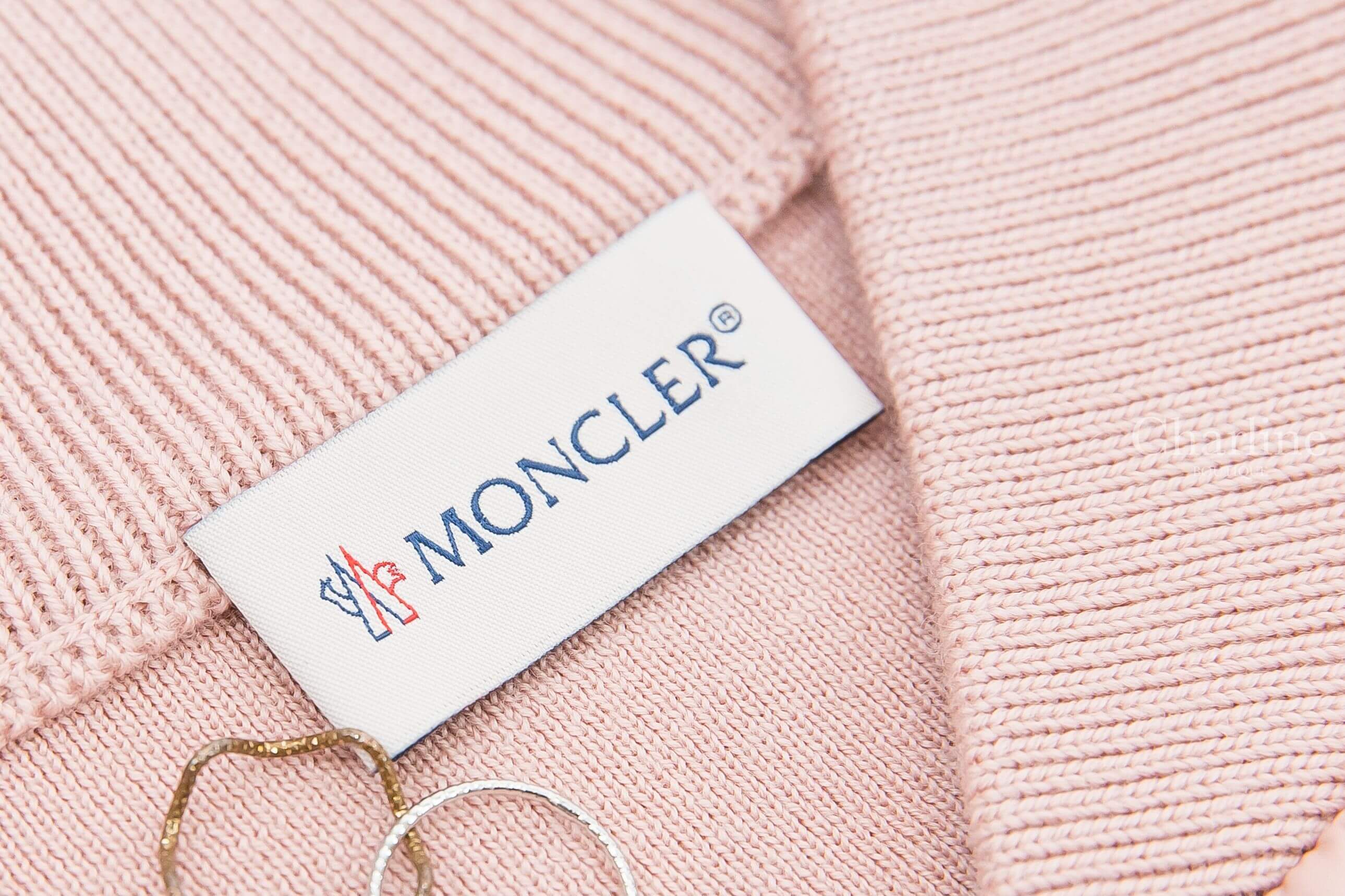 Moncler Cardigan Tricot 粉紅色拼接針織雙口袋羽絨外套
