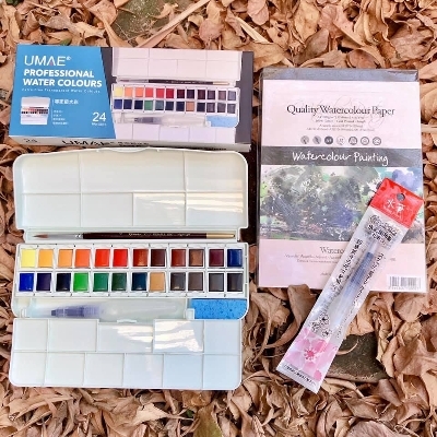 專家級 塊狀水彩 (12色 / 16色 / 24色) 奧馬水彩 UMAE