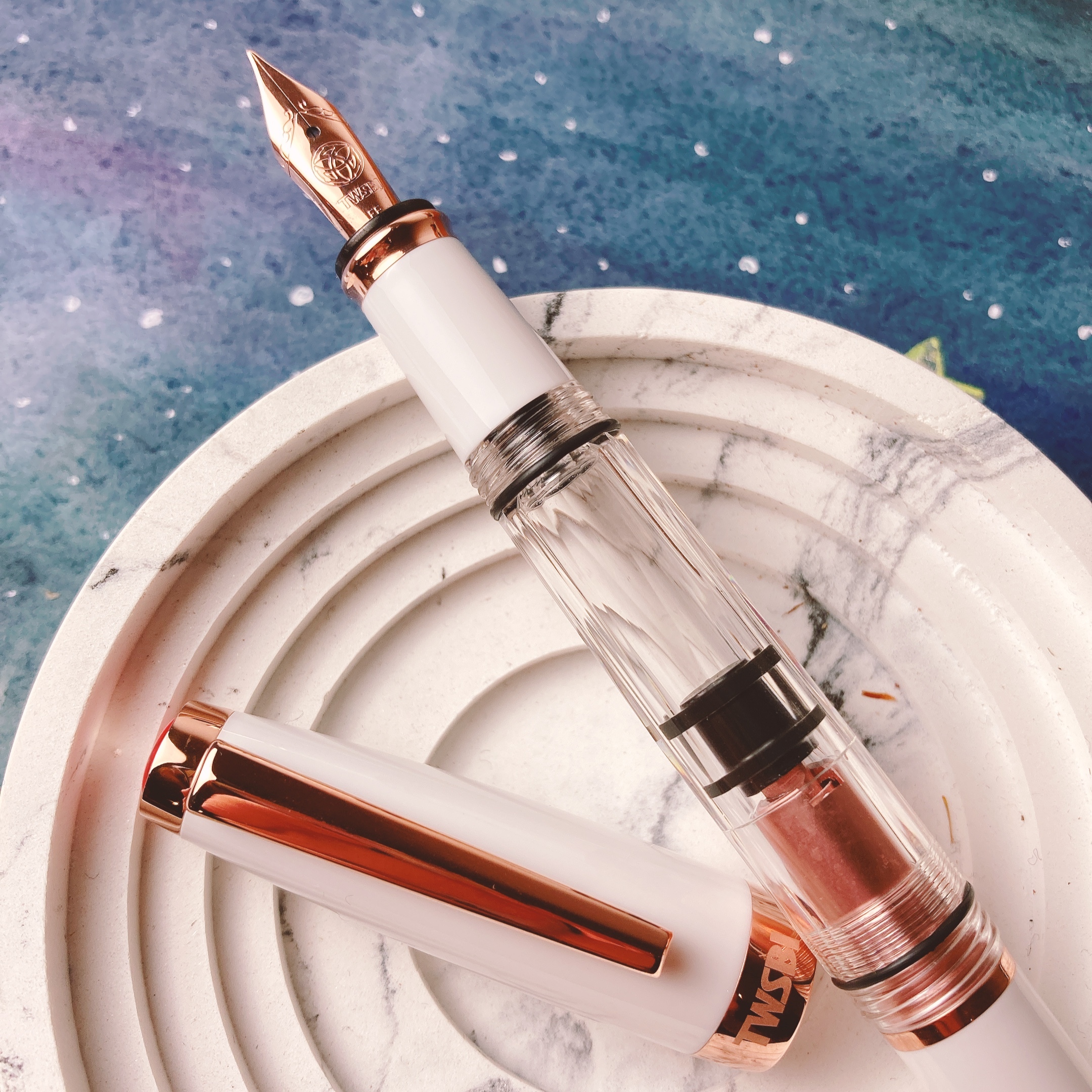 三文堂 TWSBI｜鑽石580系列 DIAMOND MINI 活塞 鋼筆（玫瑰金）