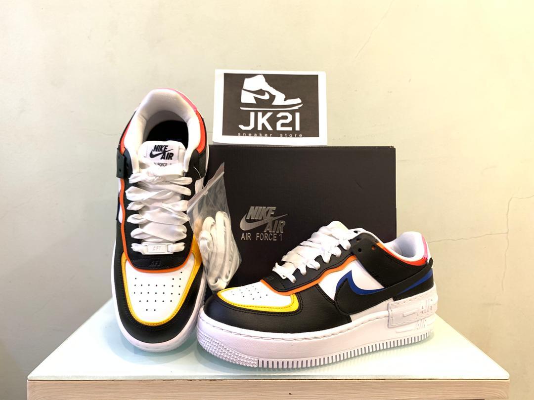 nike air force 1 shadow sneakers in white and multi
