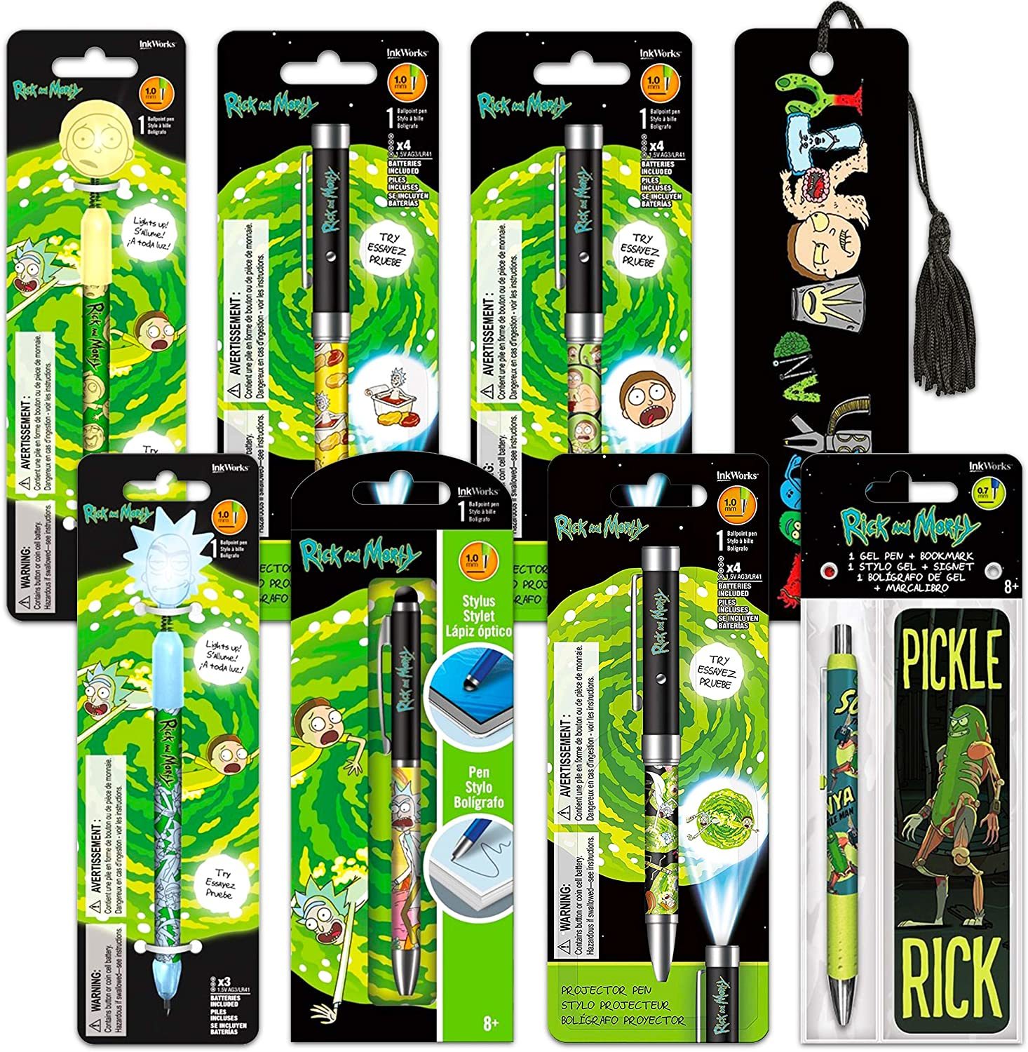 Rick and Morty 瑞克和莫蒂七件組造型原子筆兼另類投影筆 / 螢幕觸控筆