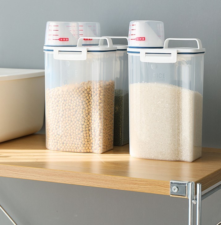 日本家用防潮防蟲密封收納盒 | 乾淨整齊 | 不會倒瀉 | 大人小朋友| 麥皮 | 燕麥 | 麵粉 | 五穀類 (逢星期日截單後7-14個工作天發貨)