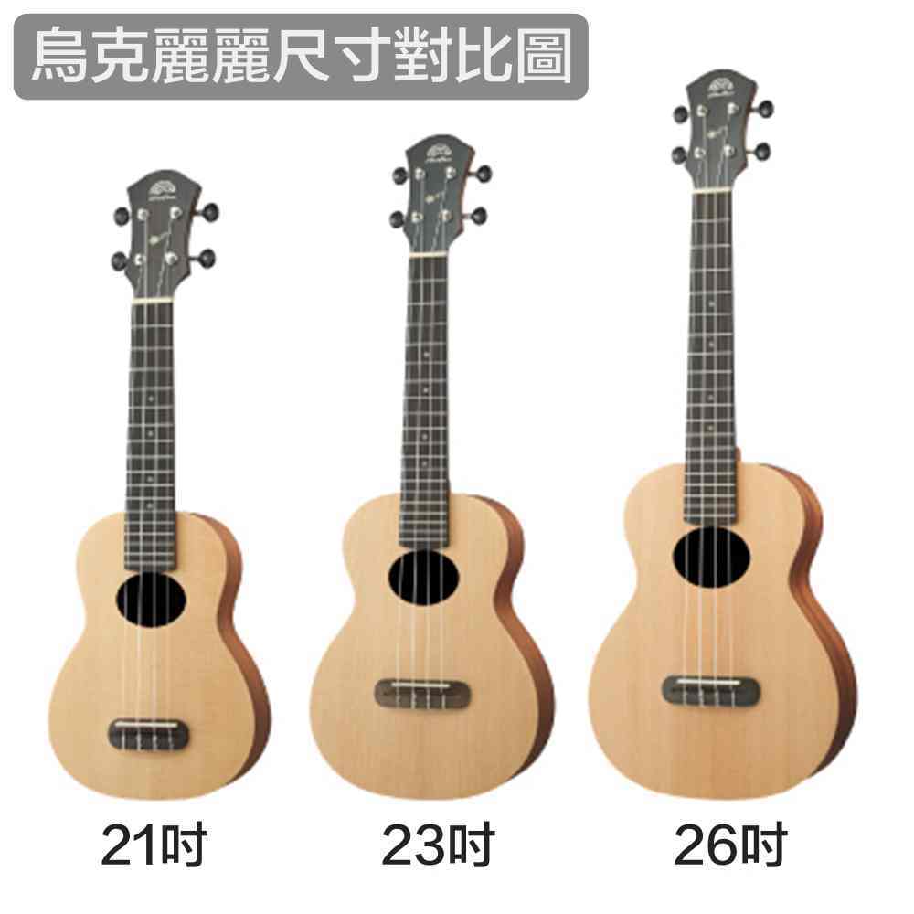 烏克麗麗各尺寸圖