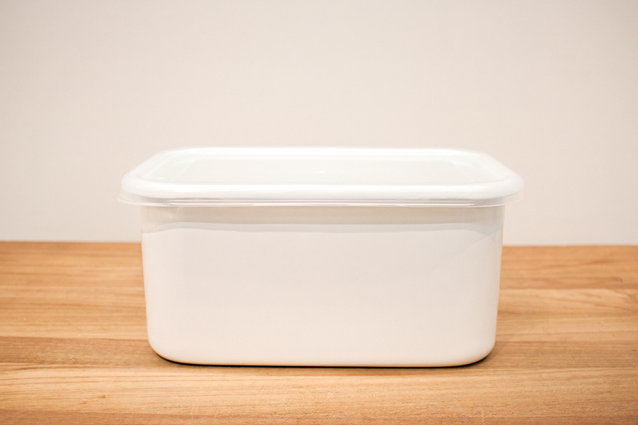 野田琺瑯-長方深形保存容器LL（ 塑膠蓋） WRF-LL