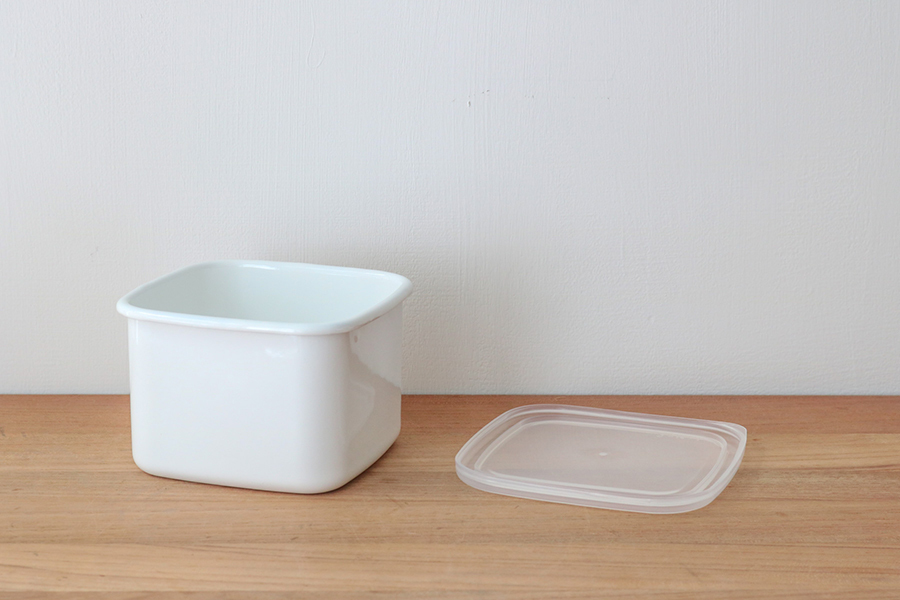 野田琺瑯-正方形保存容器M（ 塑膠蓋）WS-M