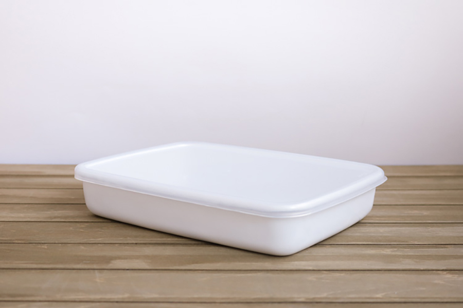 野田琺瑯 長方形淺型保存容器（塑膠蓋）WRA-M