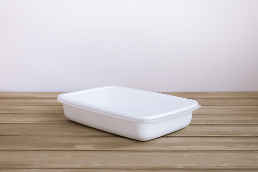 野田琺瑯 長方形淺型保存容器（塑膠蓋）WRA-S