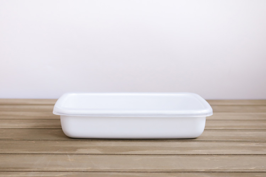 野田琺瑯 長方形淺型保存容器（塑膠蓋）WRA-S