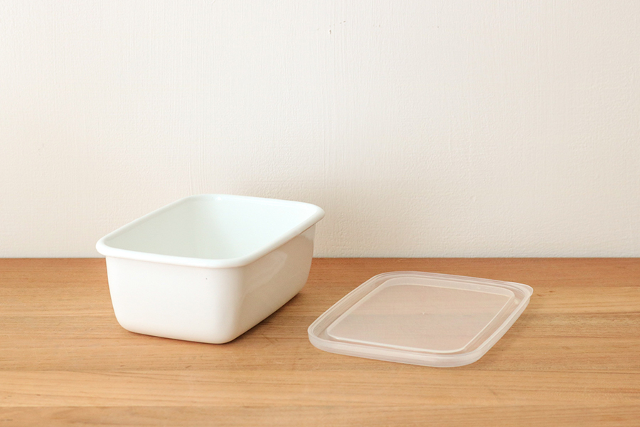 野田琺瑯-長方深形保存容器S（ 塑膠蓋）WRF-S