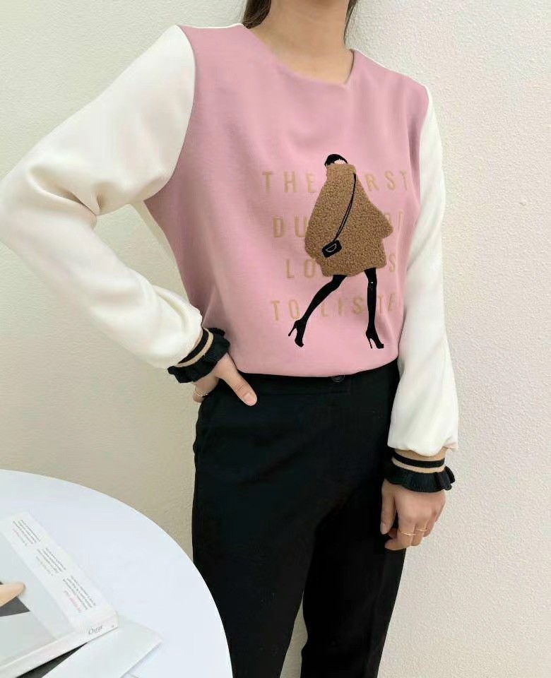 K21010062大衣女孩拼接袖上衣