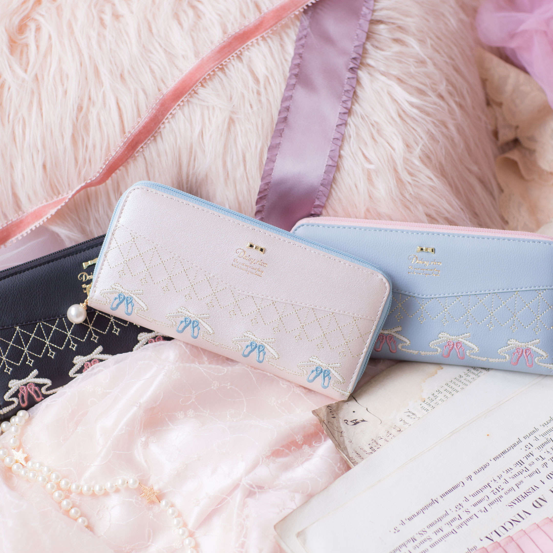 Daisy Rico日本Étoile芭蕾舞刺繡長銀包(3色)
