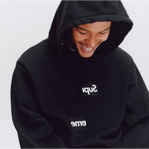 Supreme Comme des Garcons Split Hooded 黑色 白色 解構 帽T【SUP547】