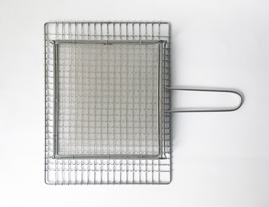 辻和金網 Tujiwa-燒網 附把手/長方形/大