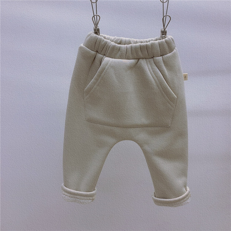 寶寶大口袋加絨保暖哈倫褲 2色