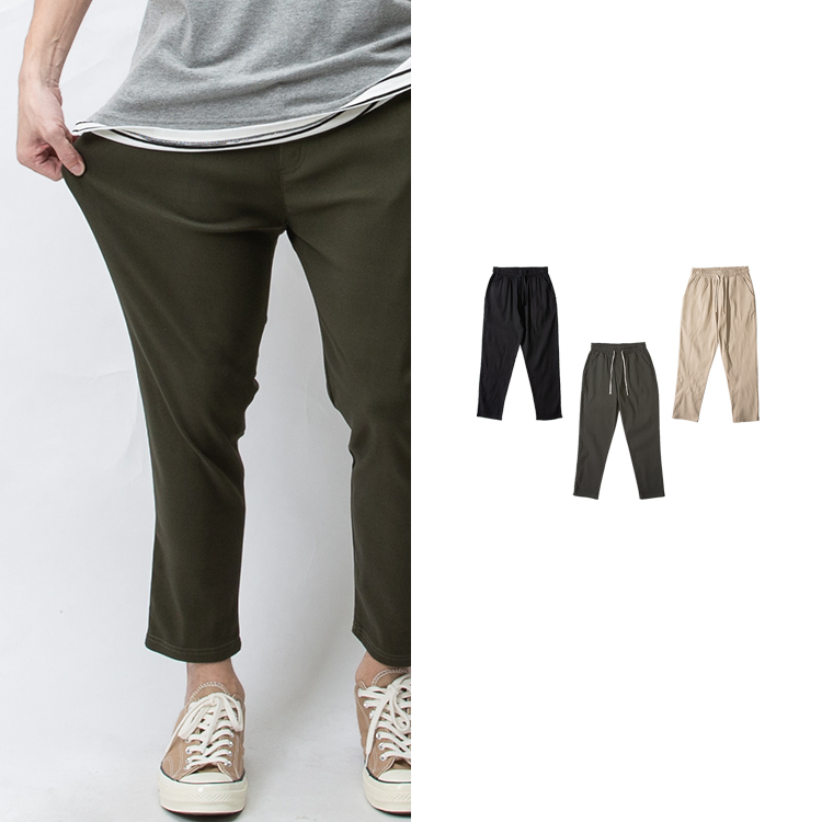 SALE- 超彈力 抽繩腰圍 九分褲 - P202155