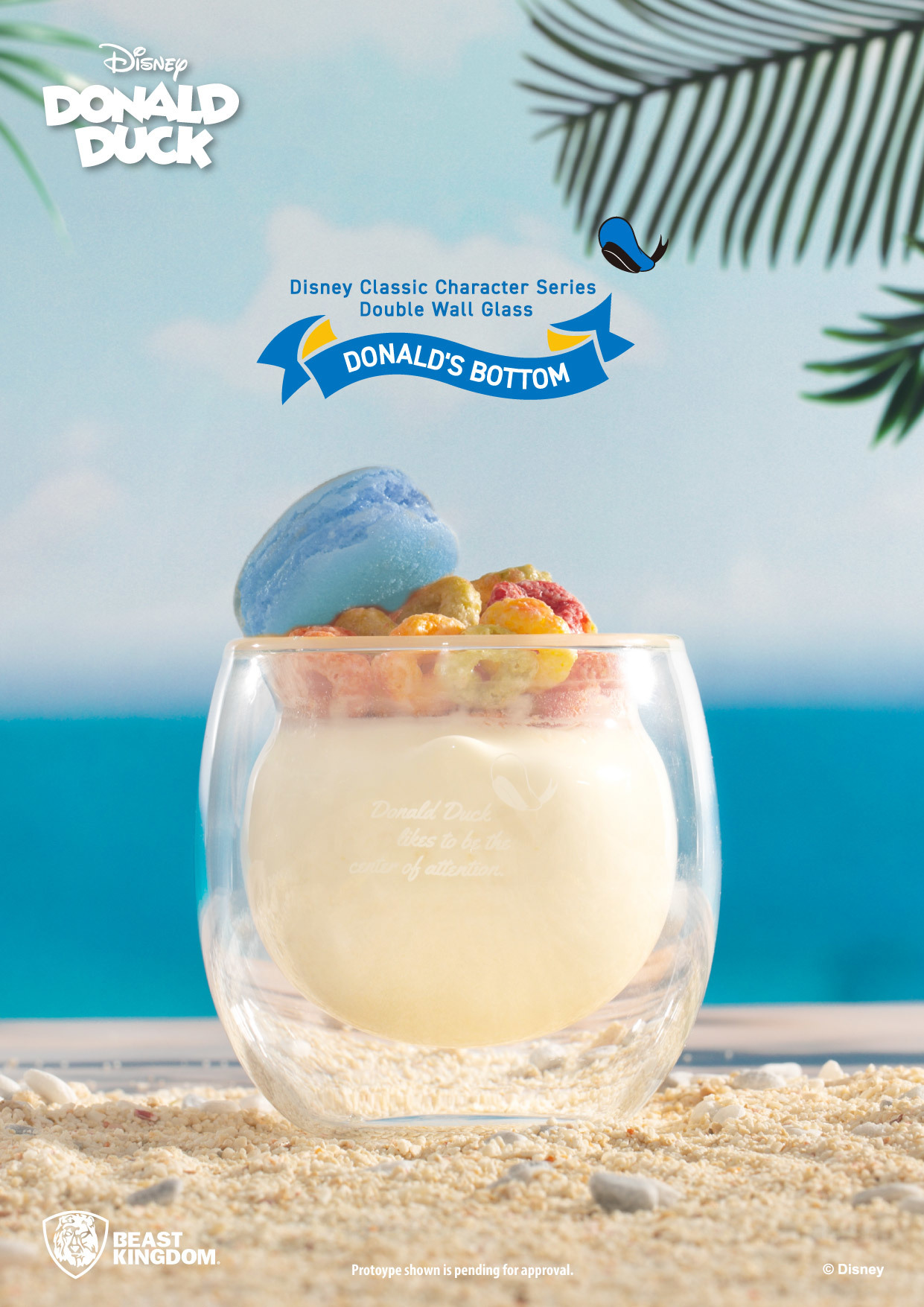 迪士尼經典角色系列  雙層玻璃杯  唐老鴨屁屁款