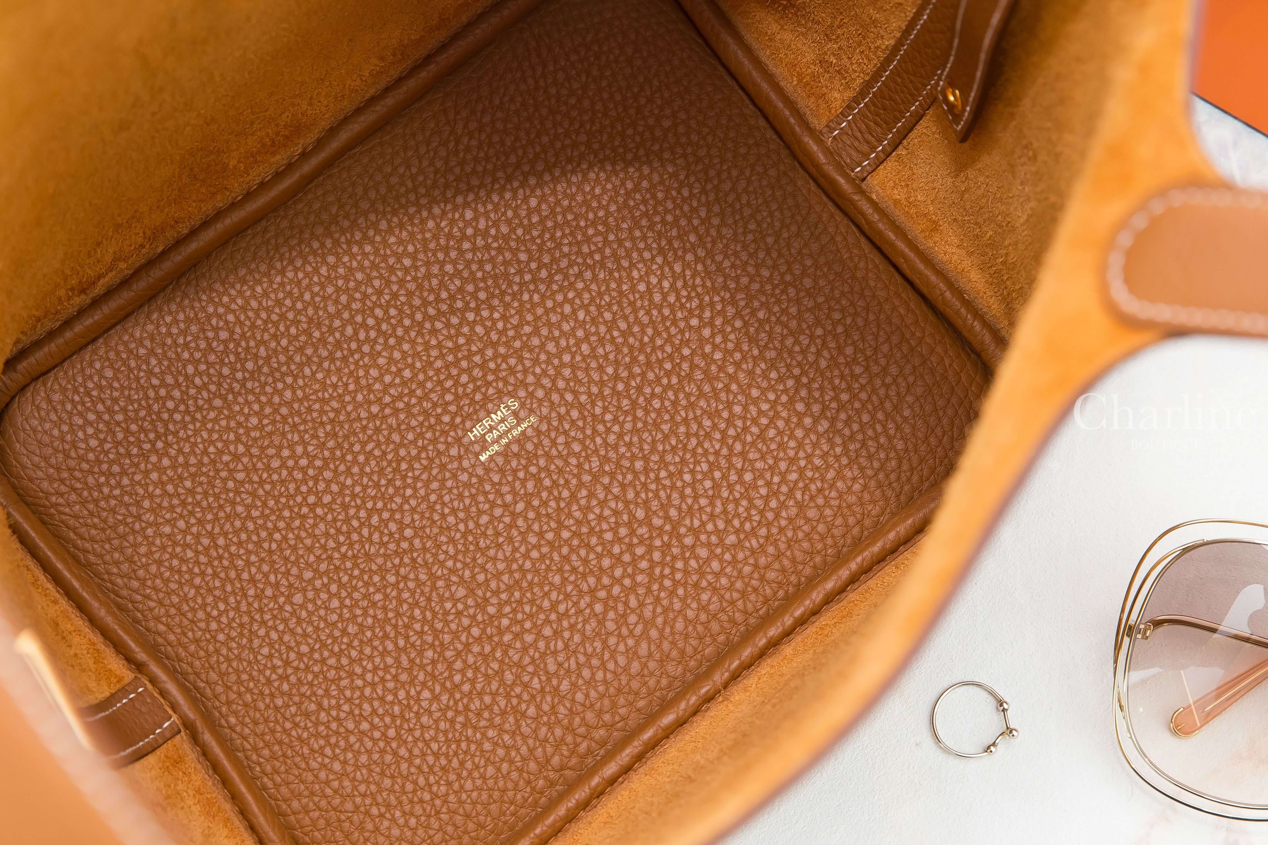 Hermès Picotin Lock 22cm 37 Gold Taurillon Clemence Z刻焦糖色金釦中型提把水桶包-Charline Boutique 精品代購