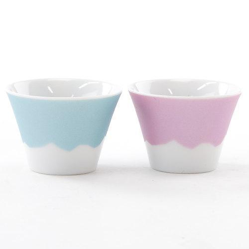 富士山陶瓷杯木製禮盒套裝 (粉紅粉藍) (日本製)