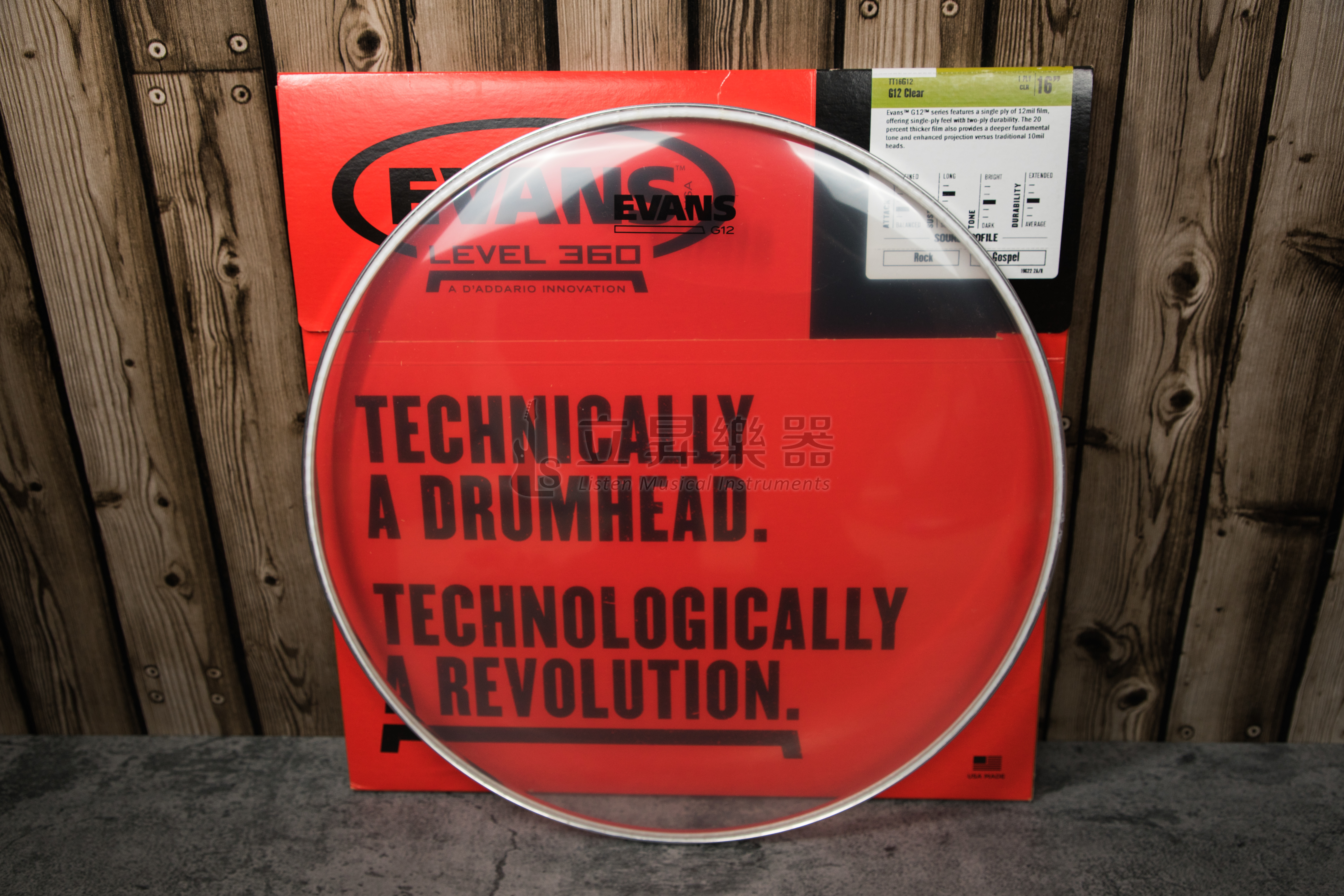 Evans TT16HG 鼓皮 雙層 透明 油面 (16")