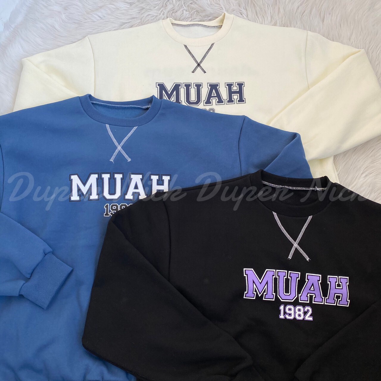 韓國 Muahmuah 1982 雙面穿 反車線刷毛大學Tee