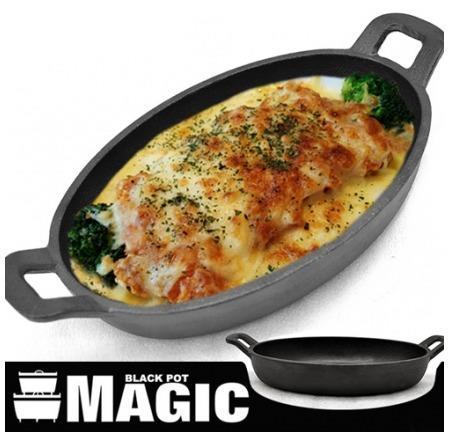 【MAGIC】RV-IRON 030-3 迷你鑄鐵雙耳橢圓型烤盤18X12.6cm D-5-1