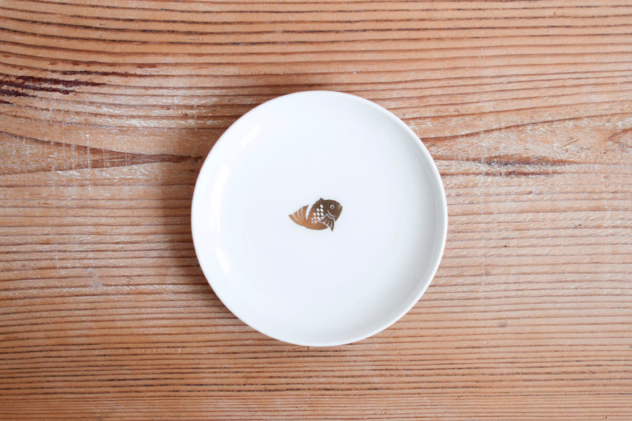 BARBAR - 紅白小皿 祝鯛／白