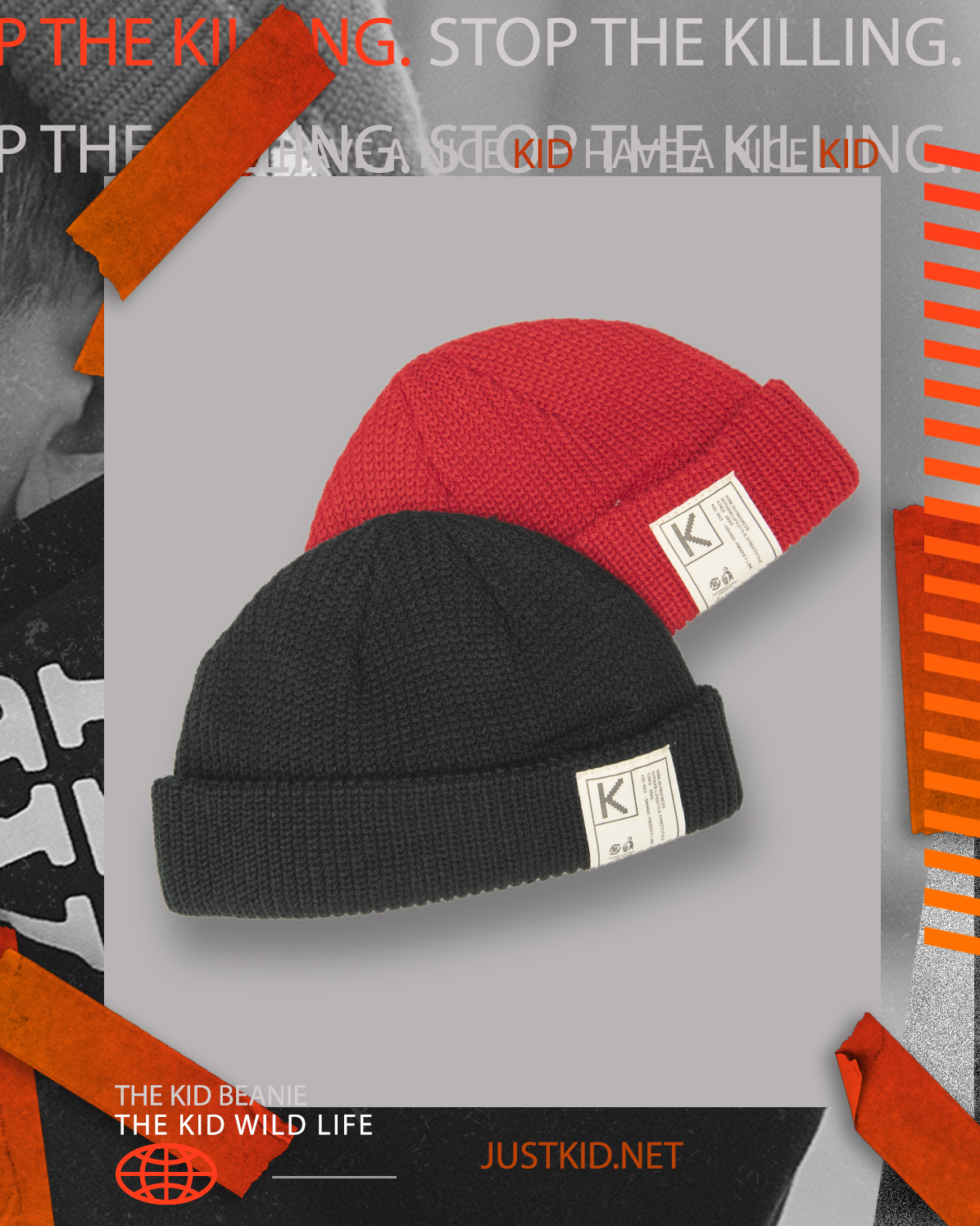 KID ® K-wild 野人毛線帽 黑