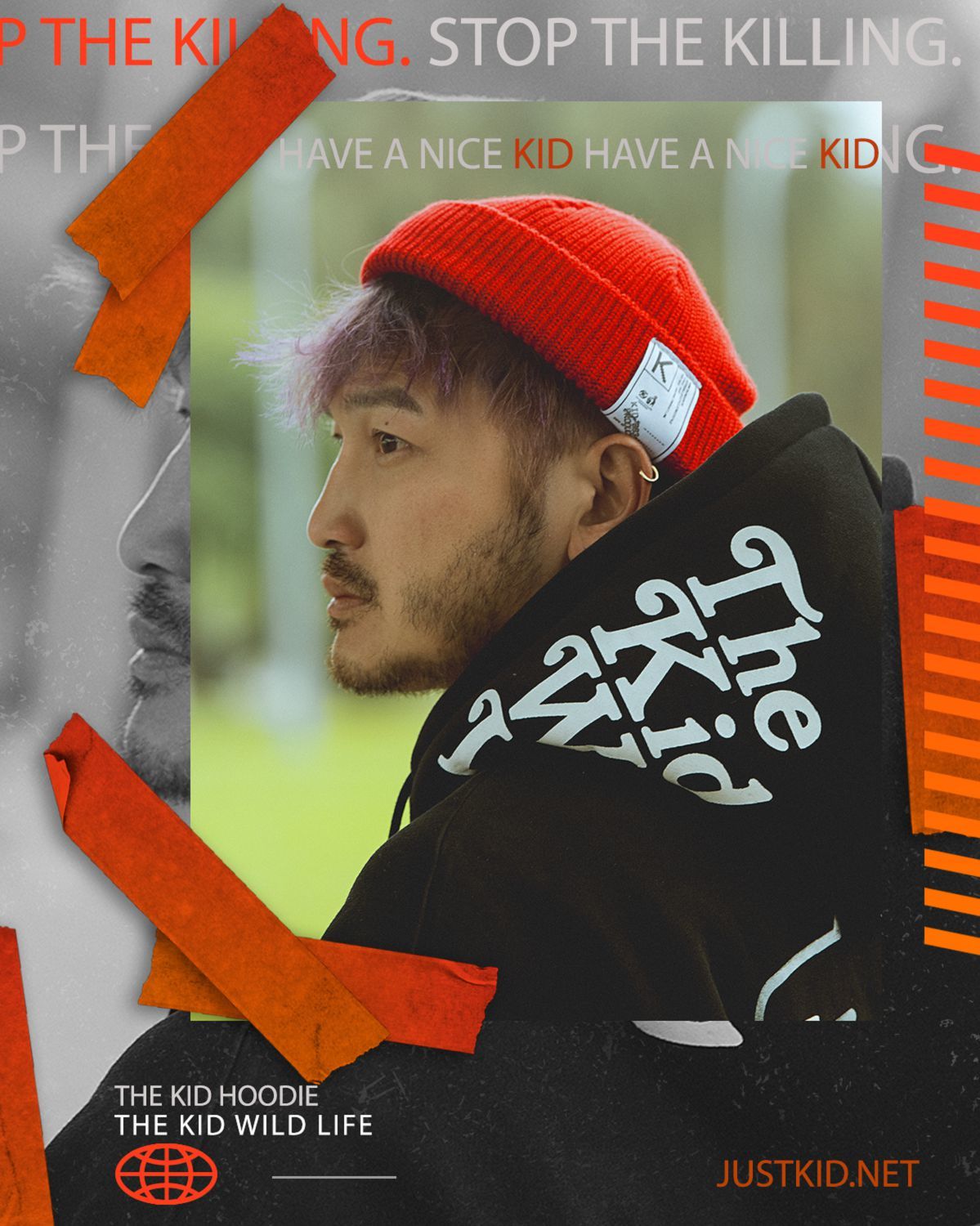 KID ® K-wild 野人毛線帽 紅