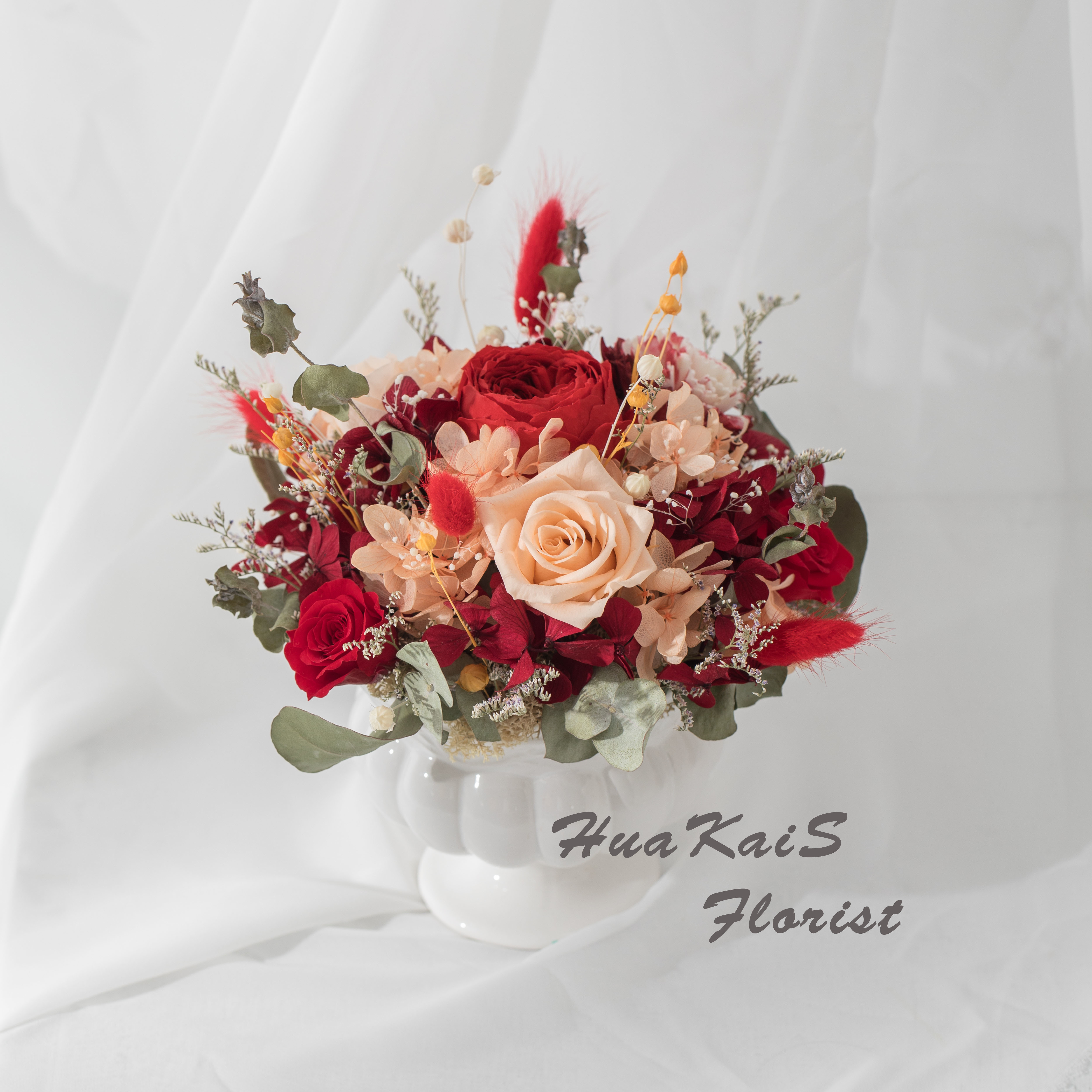 永生桌花-冠軍杯(紅)|開幕賀禮|新居賀禮|室內桌花|新年桌花