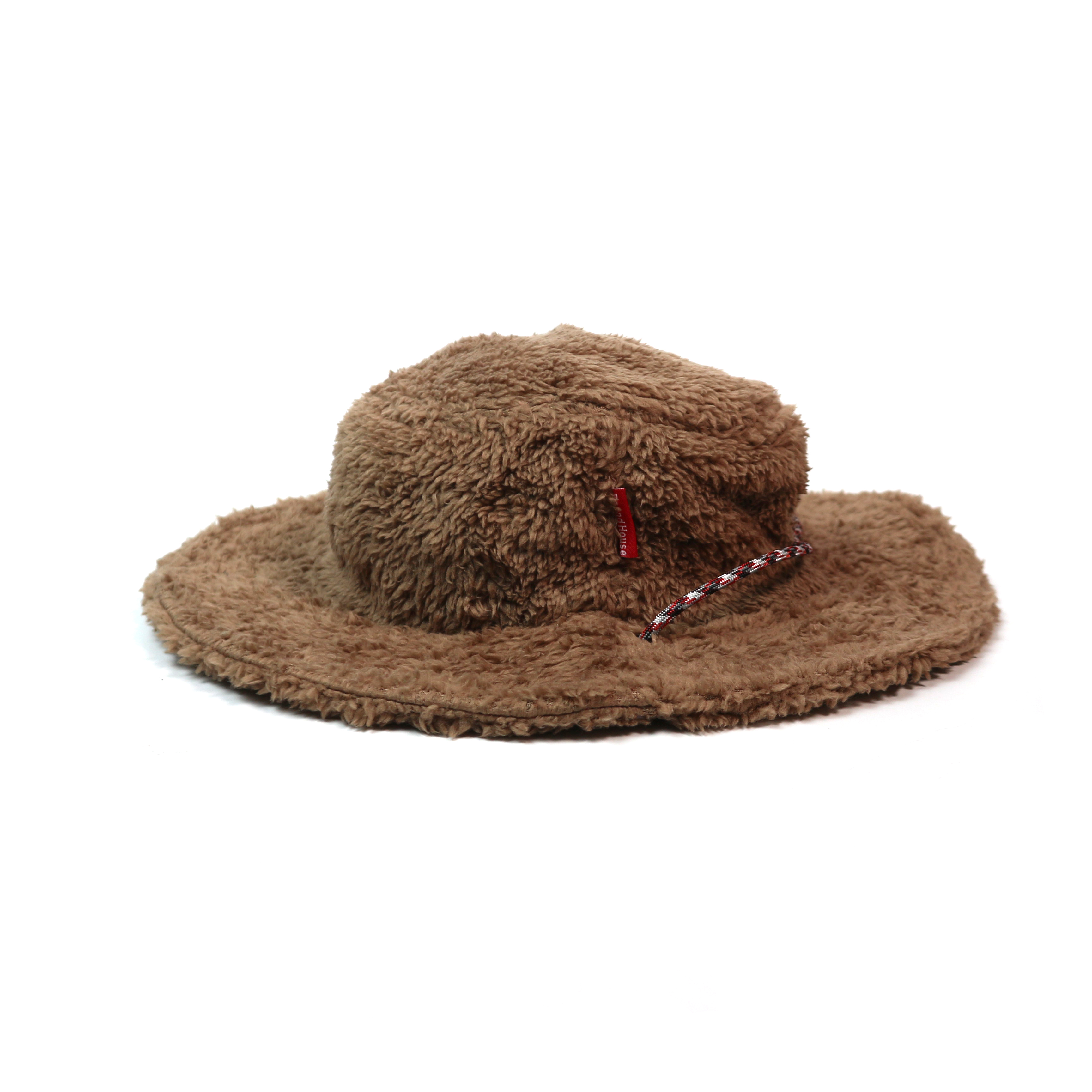 Round House Fur Boa Safari Hat﹝Camel﹞