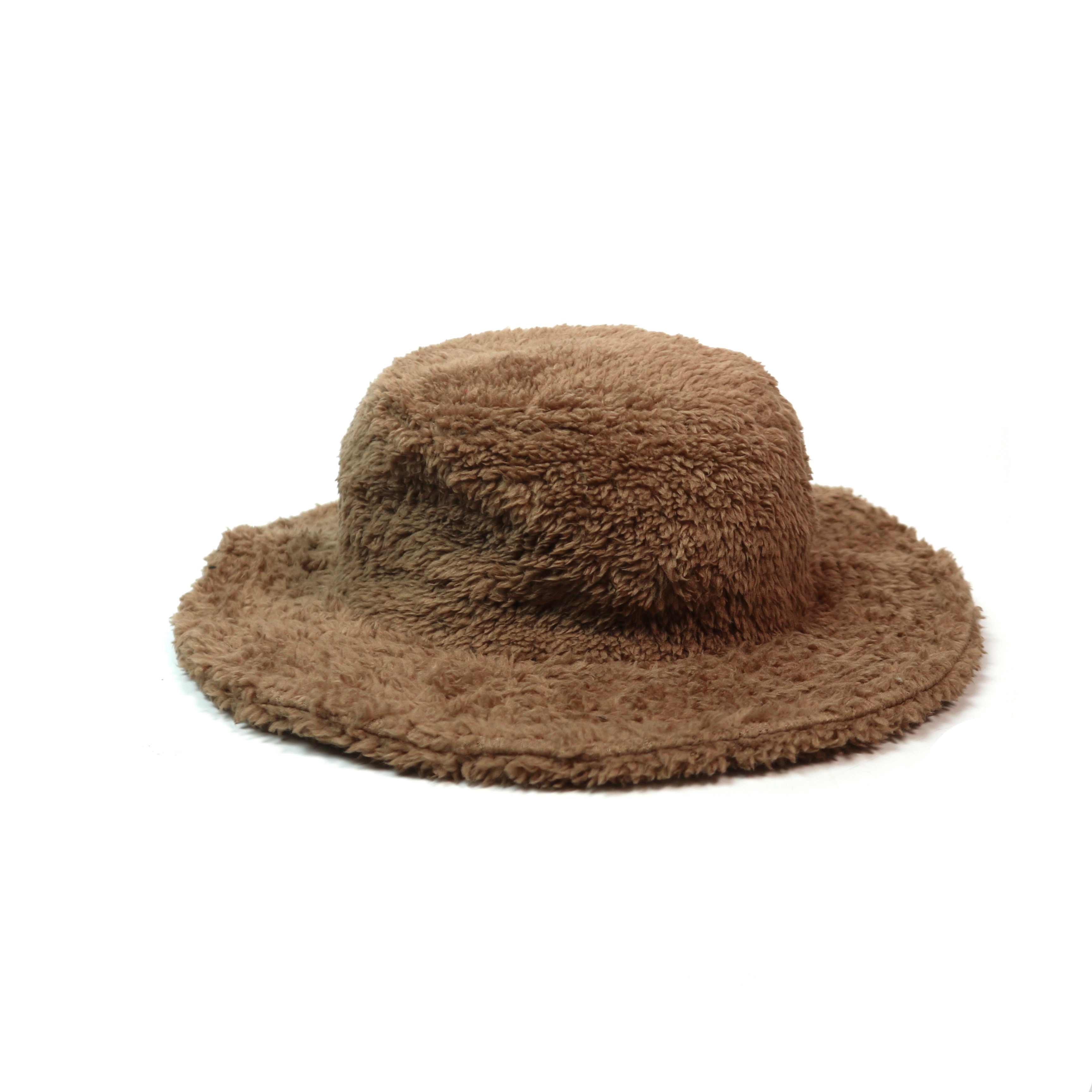 Round House Fur Boa Safari Hat﹝Camel﹞