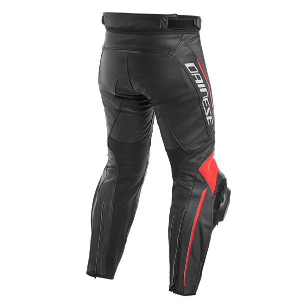 DAINESE DELTA 3 LEATHER PANTS BLACK/BLACK/FLUO-RED 黑螢光紅 皮褲