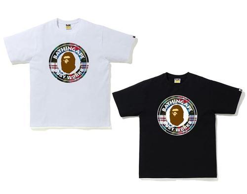BAPE APE PATCHWORK BUSY WORKS 格紋 星巴克 短T
