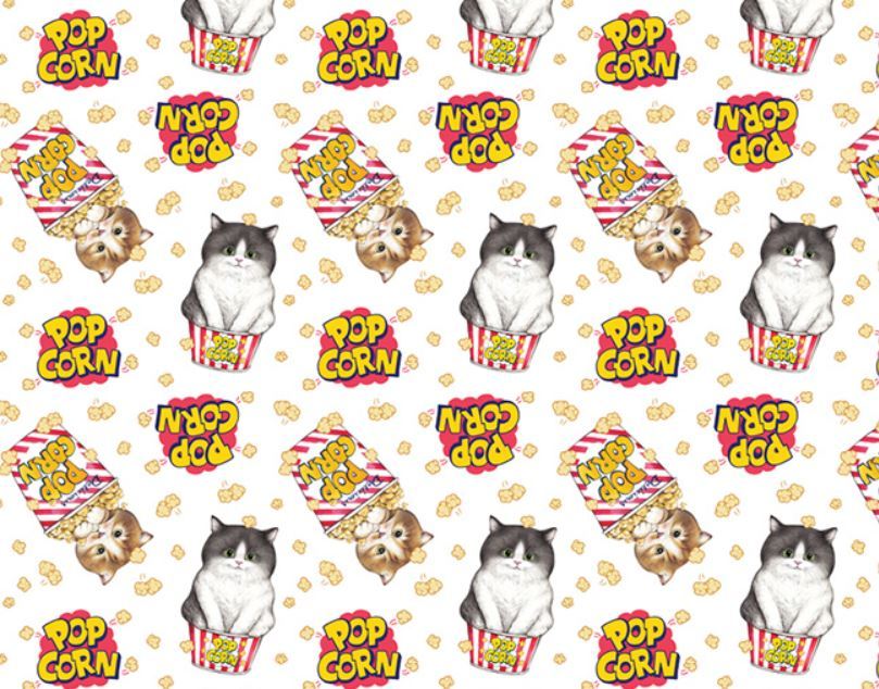 爆米花貓咪(一尺)【版權布】