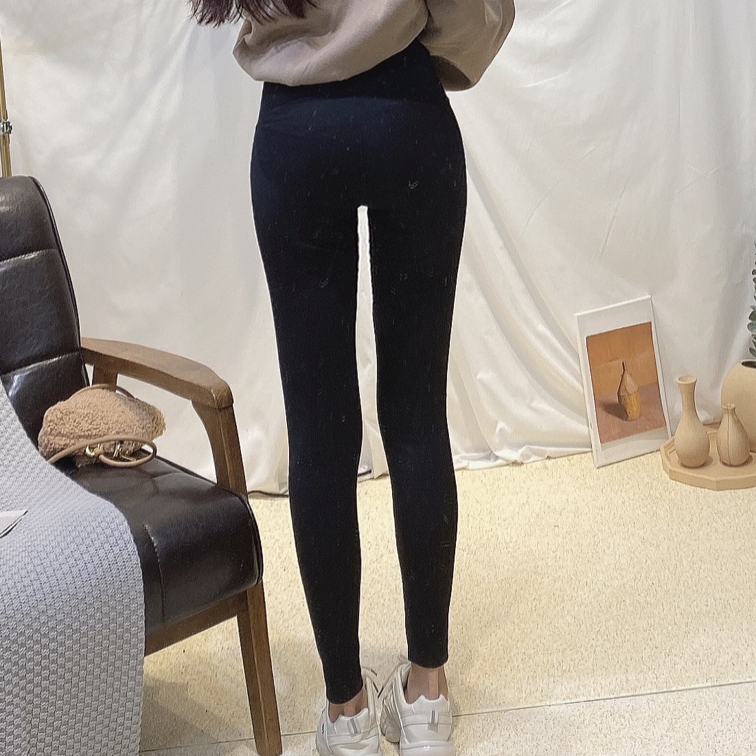 萊卡提臀機能褲/單一色