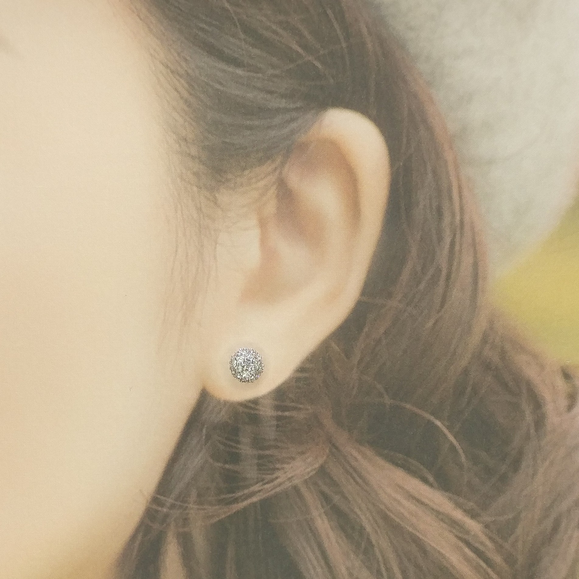 全新18K白金57份鑽石耳環