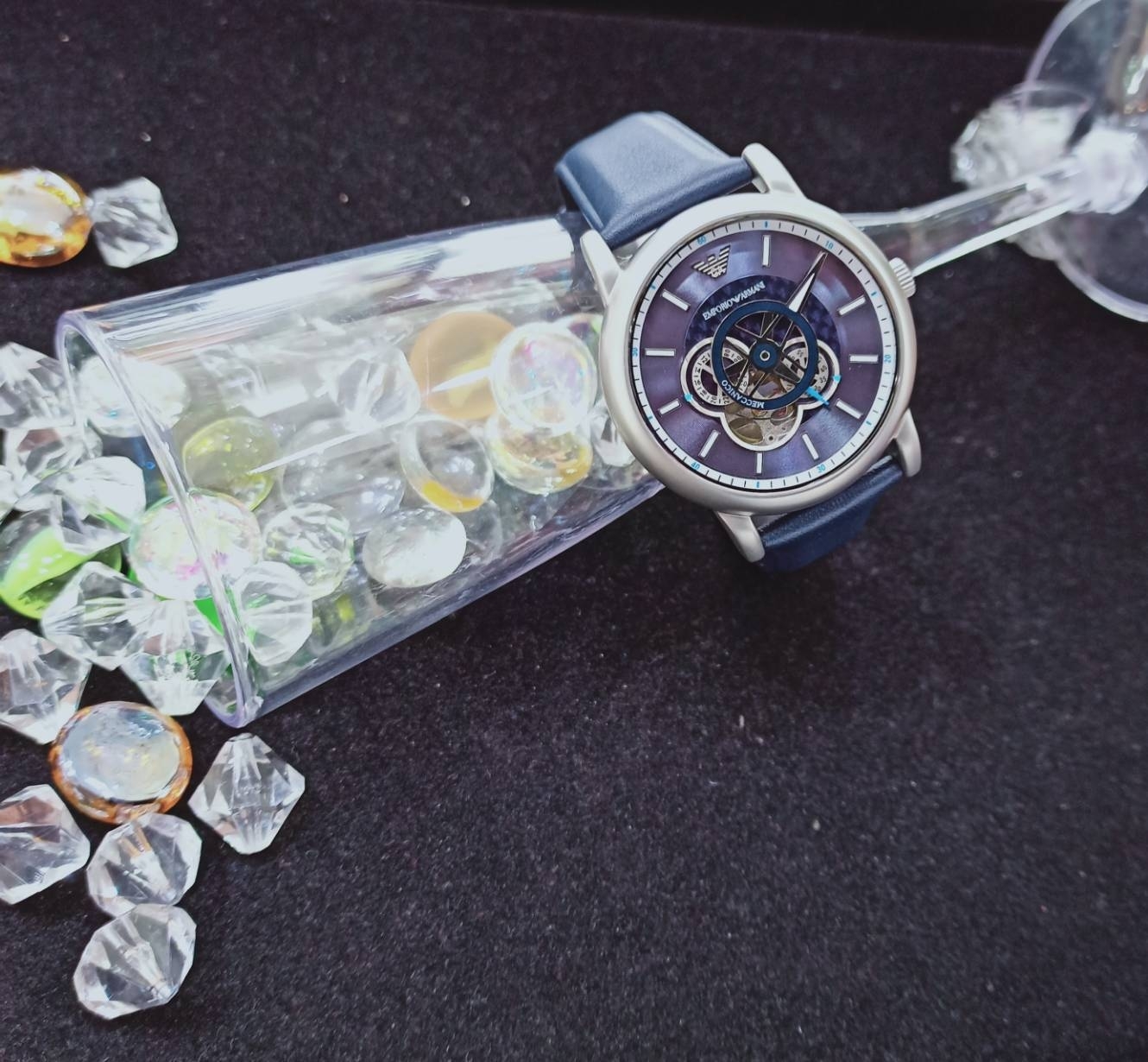 【EMPORIO ARMANI】 經典鏤空機械腕錶 AR60011 43mm 現代鐘錶