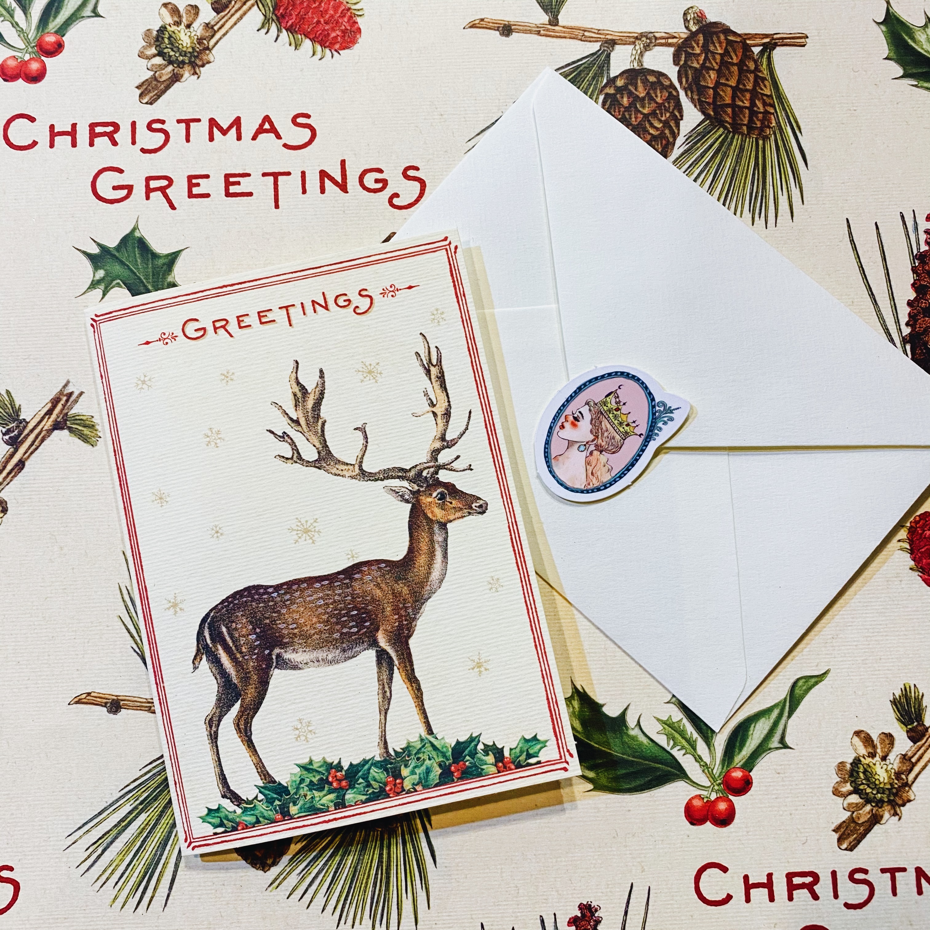 cavallini 聖誕快樂 賀卡 馴鹿