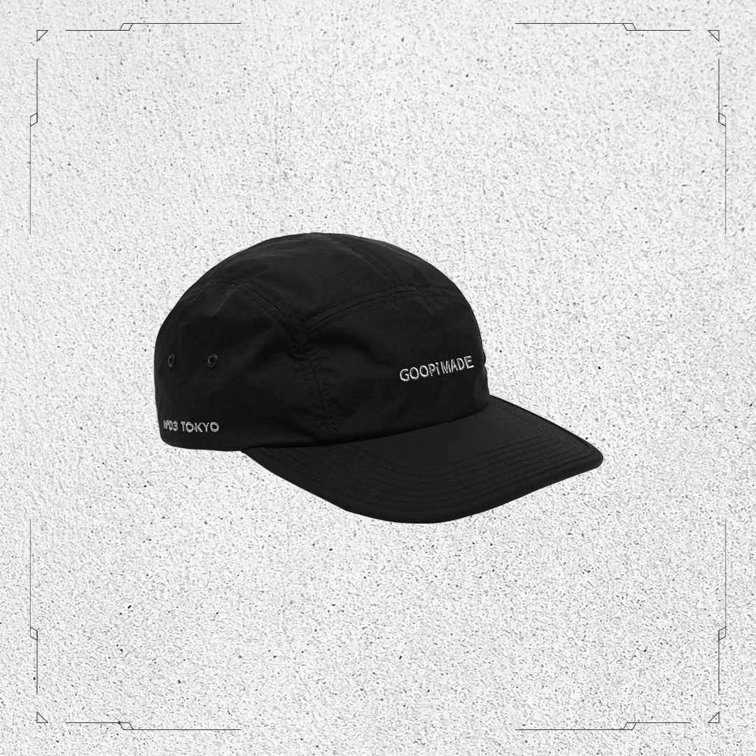 Water-Repellent Patch Camp Cap - Black