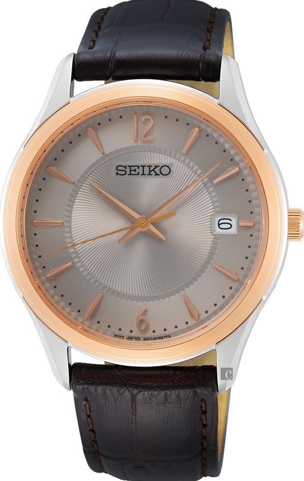 萬年鐘錶 - SEIKO   CS 系列  亮灰面經典皮革男錶  6N52-00D0H  /   SUR422P1   錶徑39MM