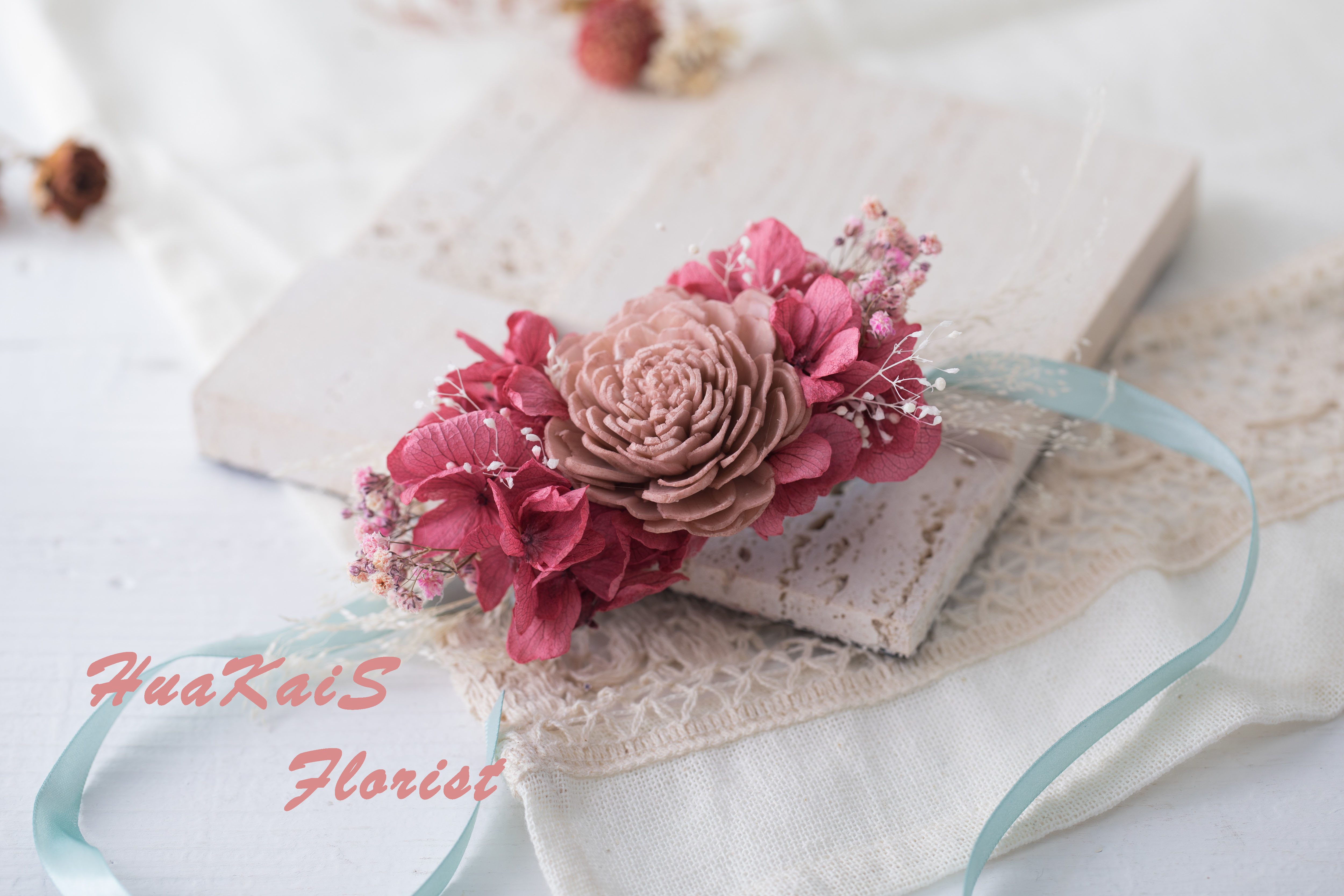 新娘手腕花|乾燥手腕花|奶茶色|活動手腕花|婚禮周邊