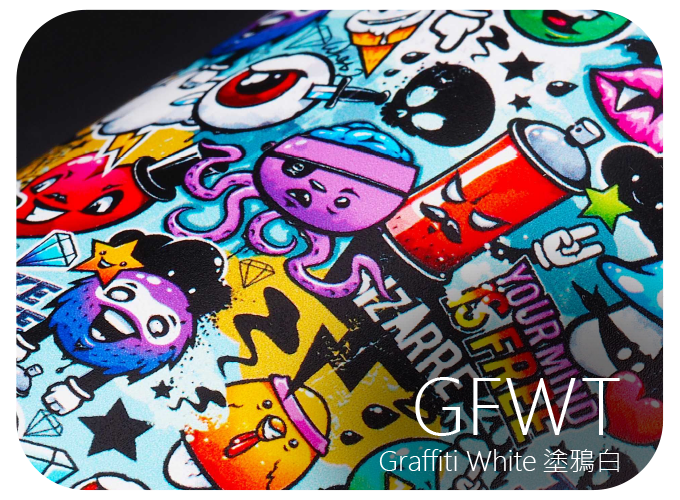 LIFE+GUARD GFWT Graffiti White 塗鴉白 風格貼膜樣式，適用於相機、鏡頭與 3C 裝置表面保護與風格打造