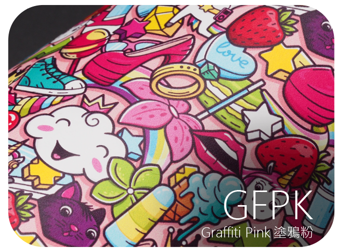 LIFE+GUARD GFPK Graffiti Pink 塗鴉粉 風格貼膜樣式，適用於相機、鏡頭與 3C 裝置表面保護與風格打造