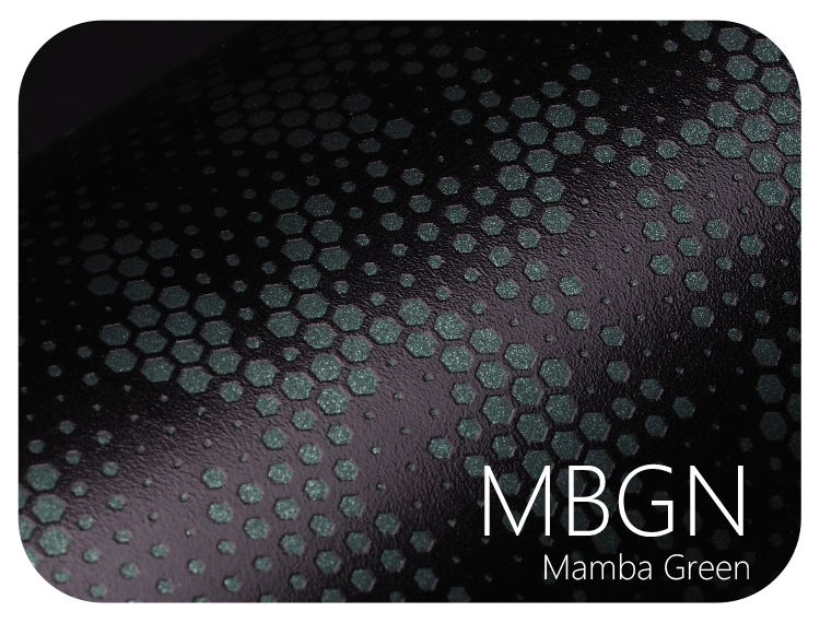 LIFE+GUARD MBGN Mamba Green LIFE+GUARD WABU Wave Blue vinyl skin sample for 3C protective wraps