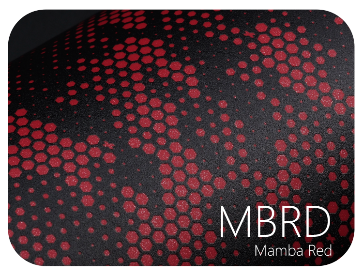 LIFE+GUARD MBRD Mamba Red LIFE+GUARD WABU Wave Blue vinyl skin sample for 3C protective wraps